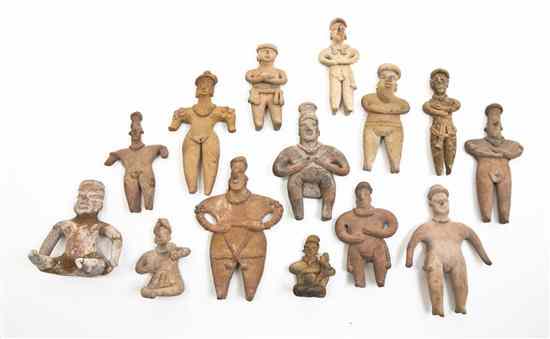 Appraisal: A Collection of Thirteen Pre-Columbian Style Pottery Effigy Figures comprising