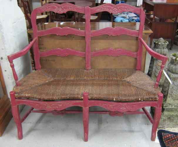 Appraisal: DOUBLE CHAIR-BACK SETTEE Country French style having a carved and