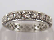 Appraisal: A French hallmarked carat white gold diamond eternity ring mm