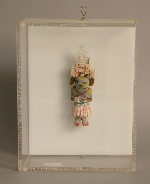 Appraisal: Small Kachina with stepped tabletta and polychrome decoration h