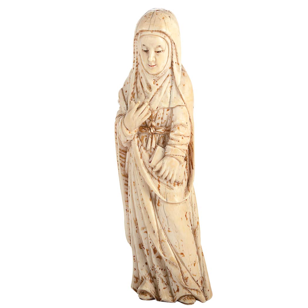 Appraisal: Continental Parcel Gilt Ivory Figure of a Nun th th