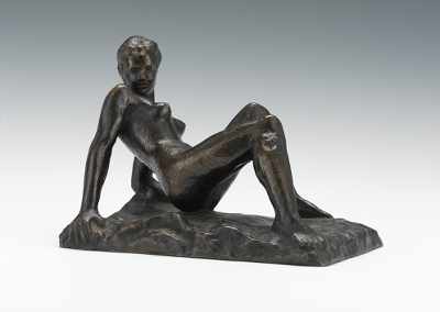 Appraisal: Cast Bronze Nude Signed Schnitzer Cast bronze with brown patina