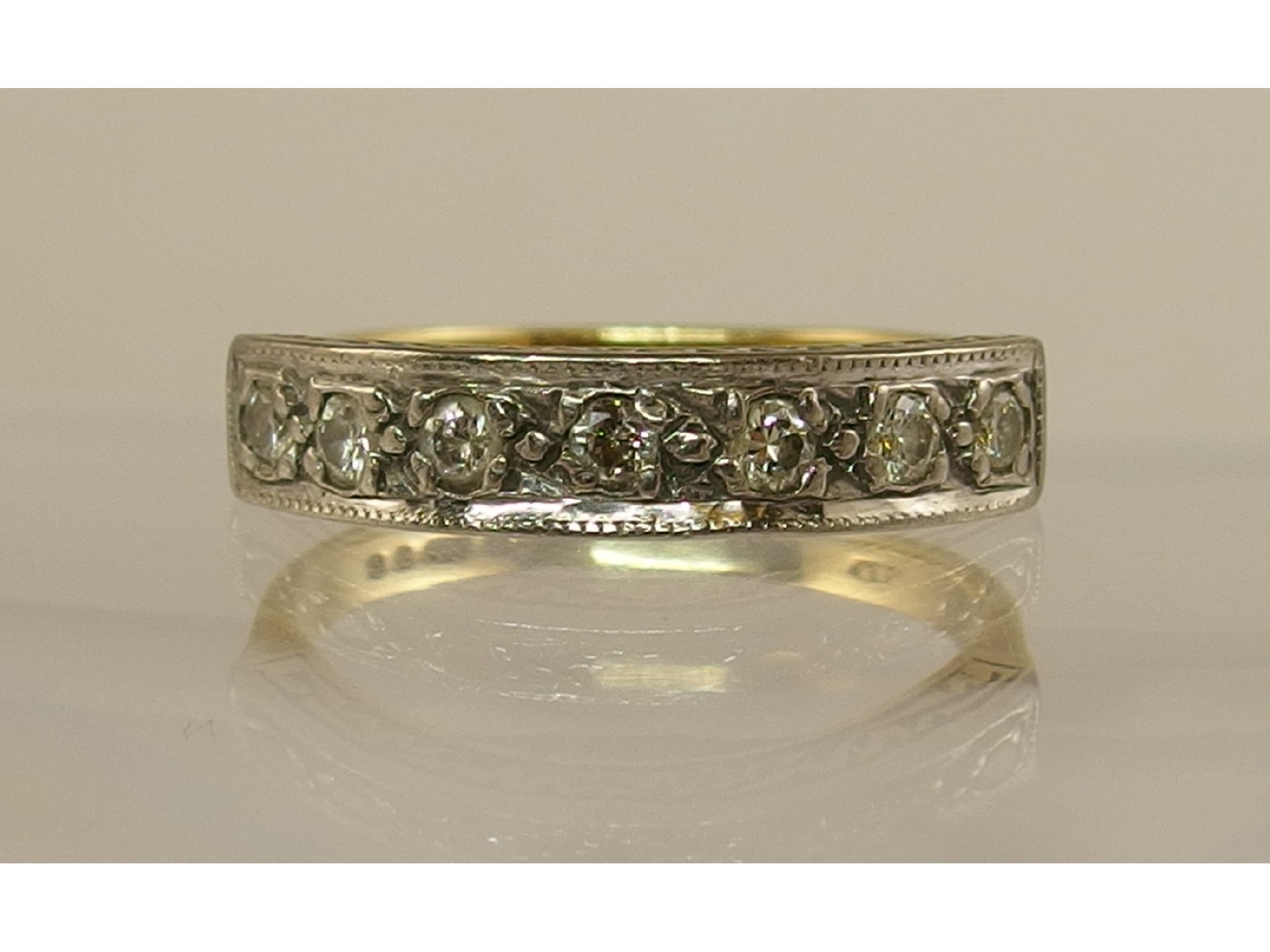 Appraisal: An ct seven stone diamond ring of approx cts combined