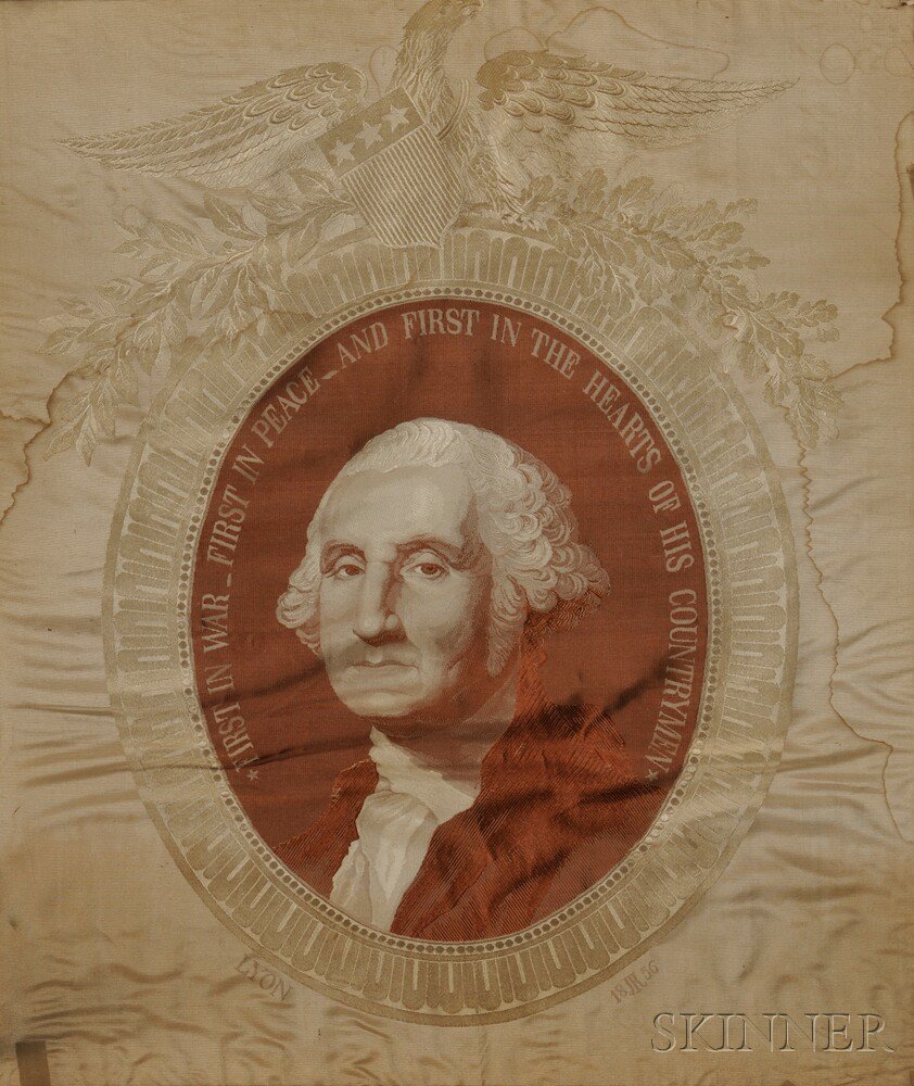 Appraisal: Washington George - Woven Jacquard Silk Portrait Lyon J R