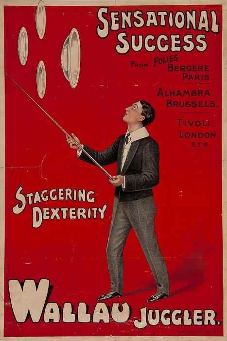 Appraisal: Wallau Juggler Sensational Success from Folies Bergeres Paris full-length portrait