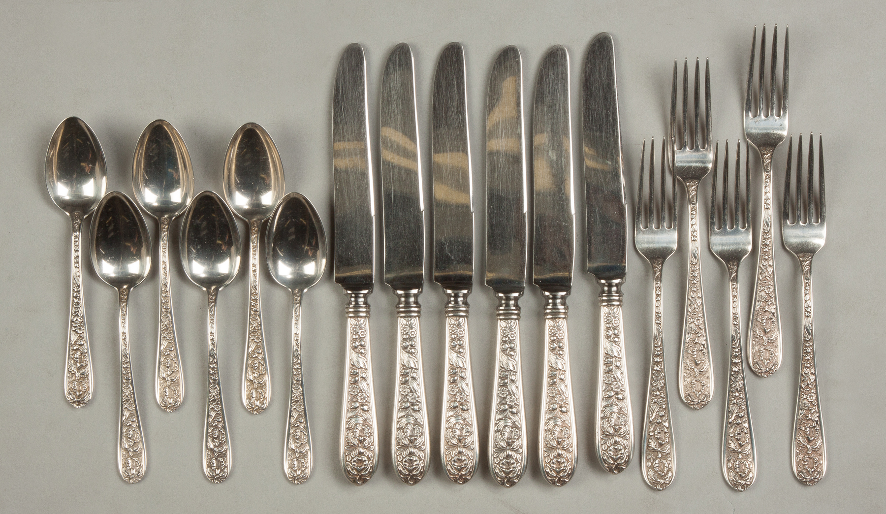 Appraisal: Stieff Sterling Silver Flatware Total pieces ozt weighable Knives L