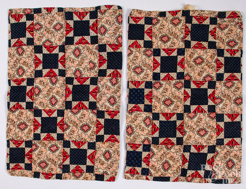 Appraisal: Pair of patchwork pillow shams Pair of patchwork pillow shams