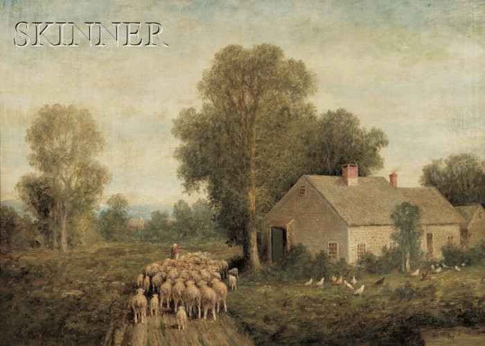 Appraisal: Wesley Elbridge Webber American - Farmhouse with Sheep and Chickens