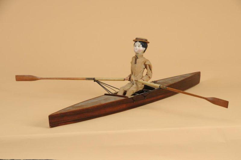 Appraisal: Incredible Mechanical Skull and Oarsman Toy America ca a finely