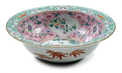 Appraisal: Chinese famille rose basin late qing dynasty Of deep U-shaped