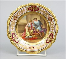 Appraisal: Ackermann Fritze Hand-painted Cleopatra Plate by N Kaufmann German ca