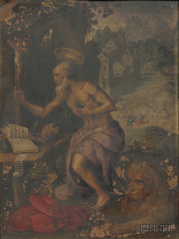 Appraisal: Venetian School th Century Style Saint Jerome in the Wilderness