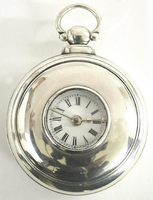 Appraisal: Mid th century silver pair cased fusee verge half hunter