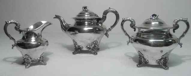 Appraisal: Thomas Bradbury and Sons three piece silver plated and sterling