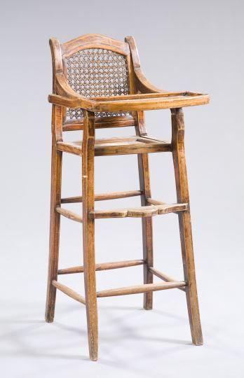 Appraisal: Antique Chinese Hardwood Child's High Chair late th century the