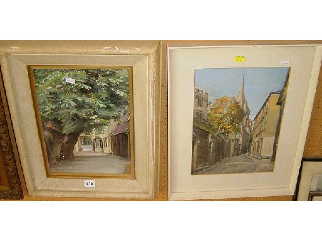 Appraisal: A pair of mid- th century pastel studies of Oxford