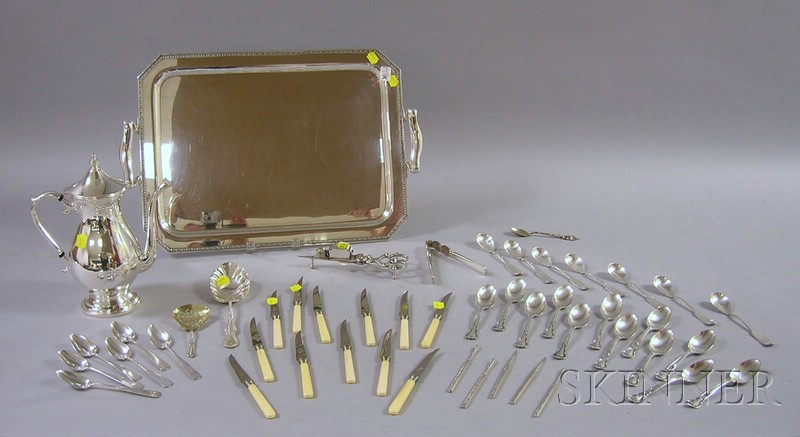 Appraisal: Group of Sterling and Silver Plated Serving and Flatware including