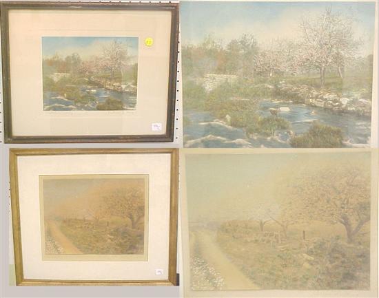 Appraisal: Two Wallace Nutting colored photographs Neglected Beauty mounted and framed