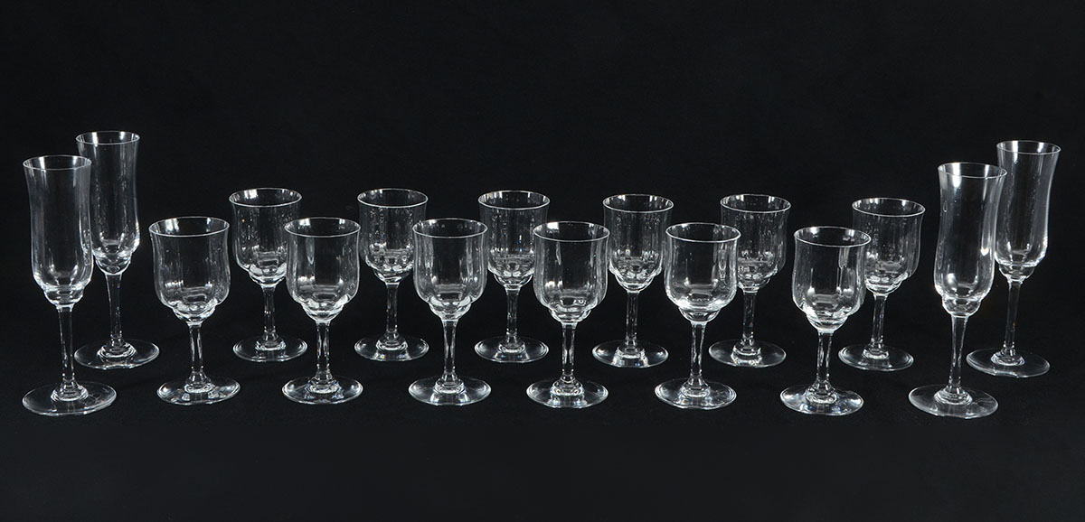 Appraisal: BACCARAT CAPRI CRYSTAL STEMWARE pieces total in the Capri pattern