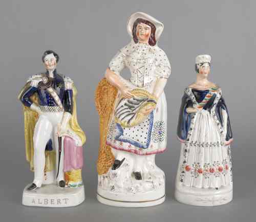 Appraisal: Three Staffordshire figures th c tallest - h