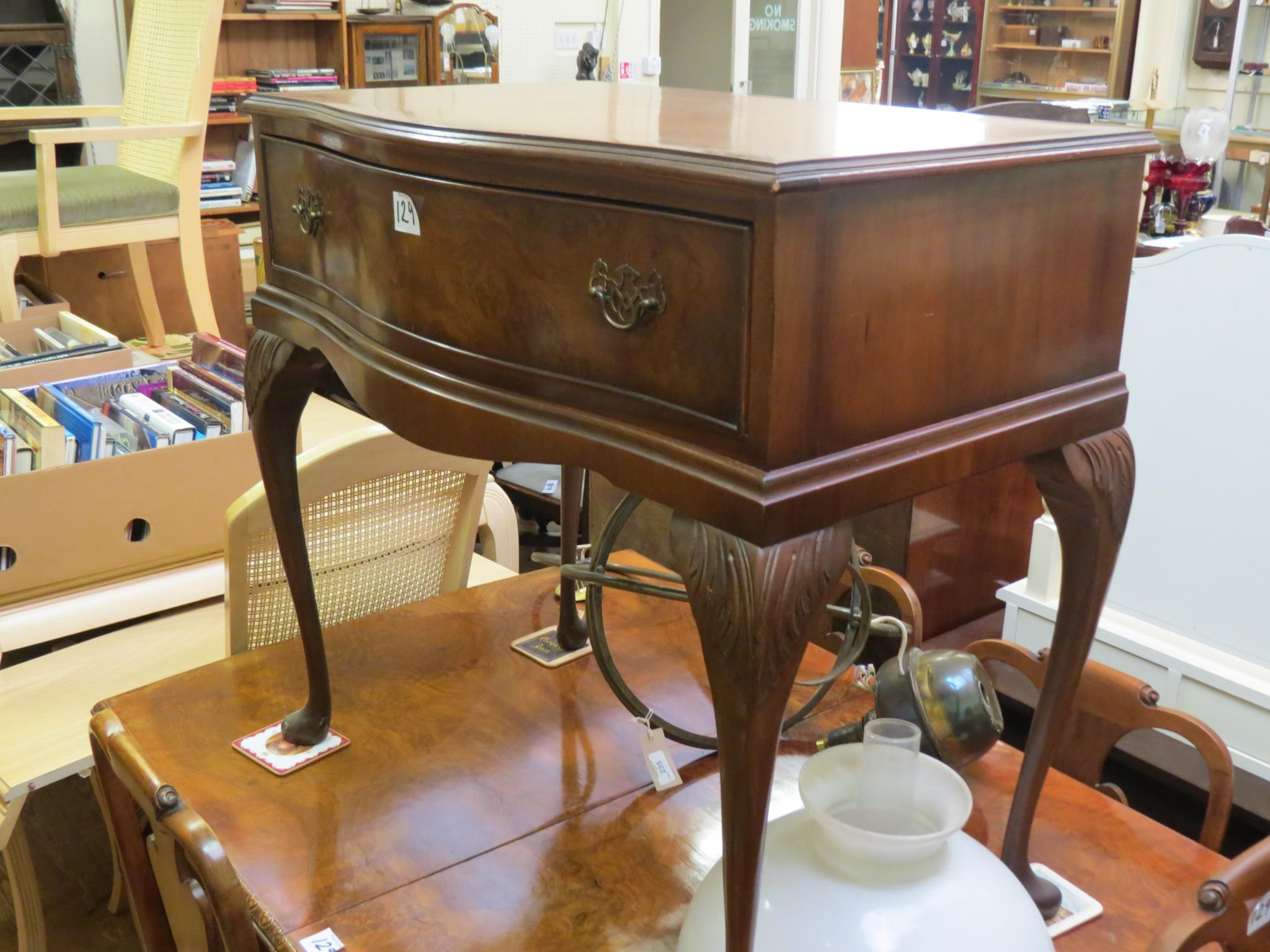 Appraisal: A burr walnut dining room suite table with extra leaf