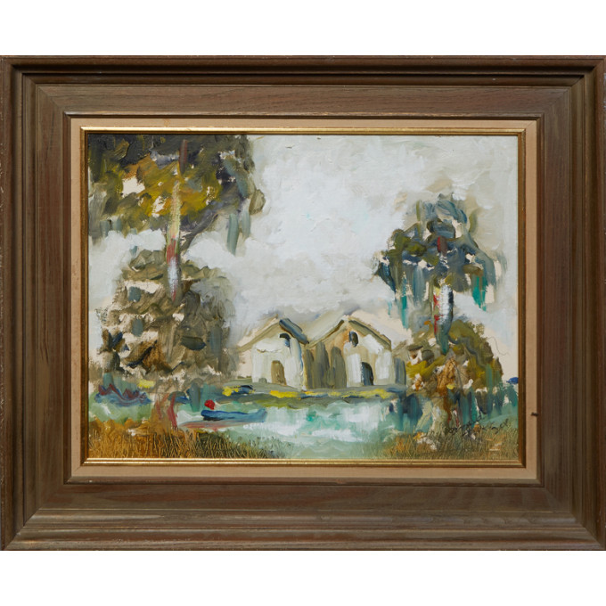 Appraisal: William Arnold - Louisiana Houses on the Water's Edge oil