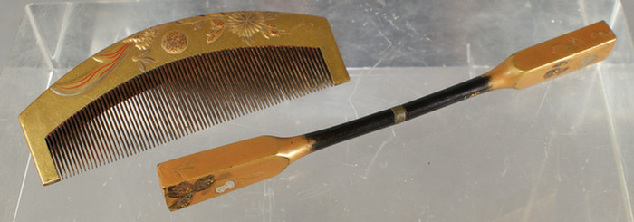 Appraisal: Japanese Lacquer extremely fine comb th c and a Japanese