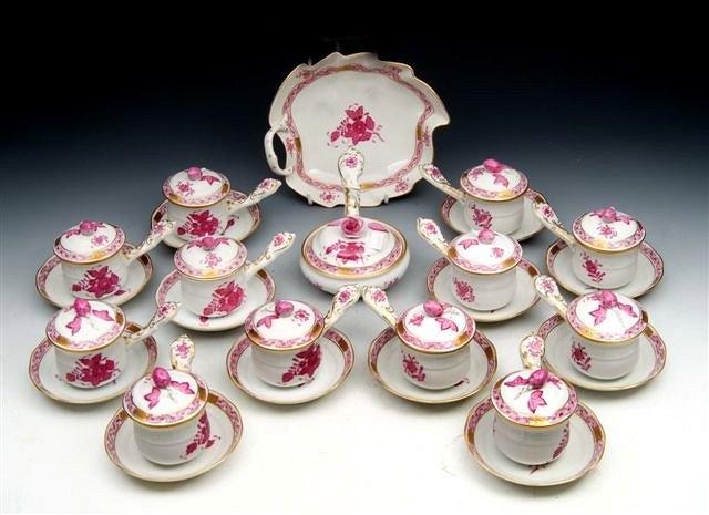 Appraisal: A SET OF TWELVE HEREND PORCELAIN SIDE HANDLED CUPS AND