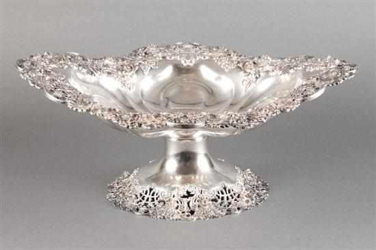 Appraisal: American reticulated repousse sterling silver centerpiece Graff Washbourne Dunn New