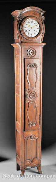 Appraisal: A French Provincial Tall Case Clock early th c paneled