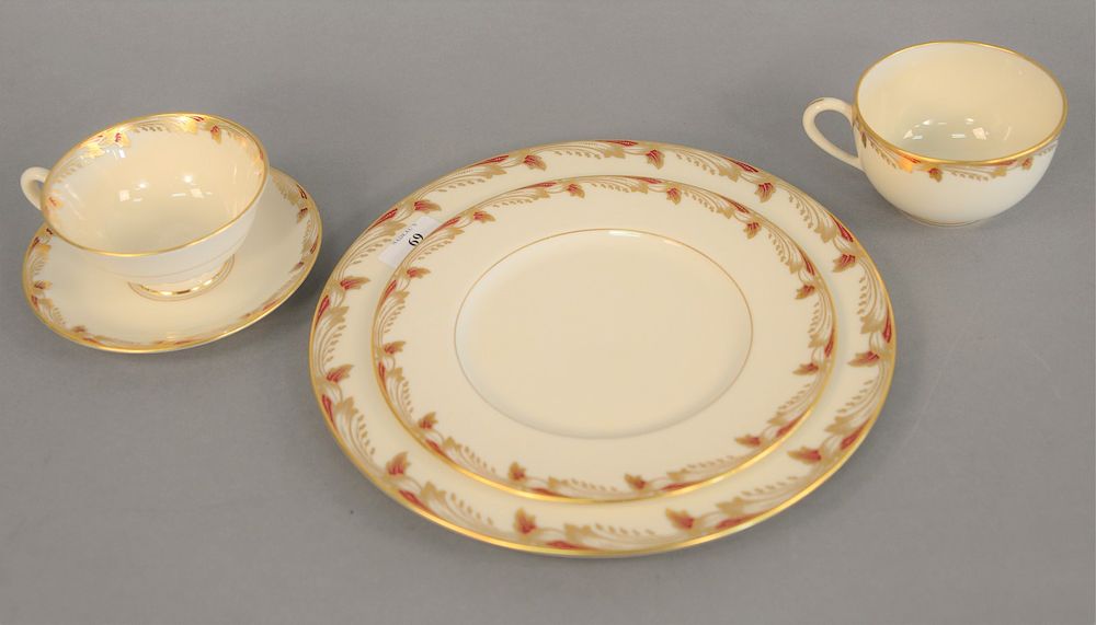 Appraisal: Lenox porcelain dinner set having Essex pattern sixty six total