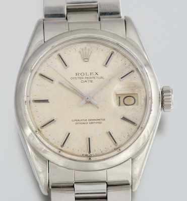 Appraisal: A Gentleman's Rolex Oyster Perpetual Datejust Watch Stainless steel case