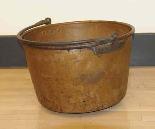 Appraisal: Large copper apple butter kettle th c h dia