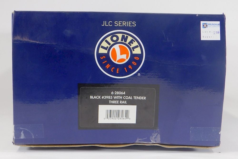 Appraisal: Lionel JLC Series Black Engine Coal Tender O Train United