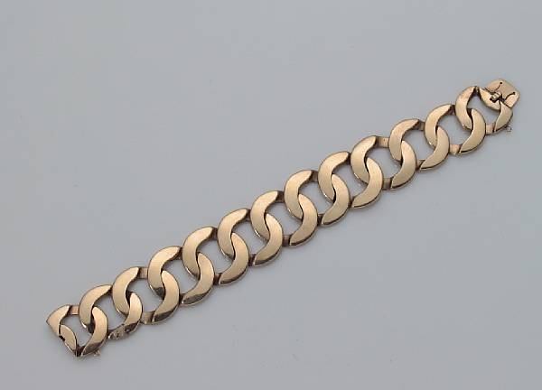 Appraisal: A k gold link bracelet gross weight approximately gr length