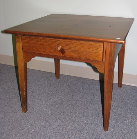 Appraisal: Yieldhouse Furniture one-drawer stand table tapered leg stained finish antique