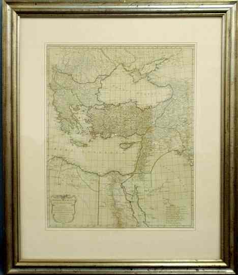 Appraisal: Large map of the Middle East titled Orbis Romani framed