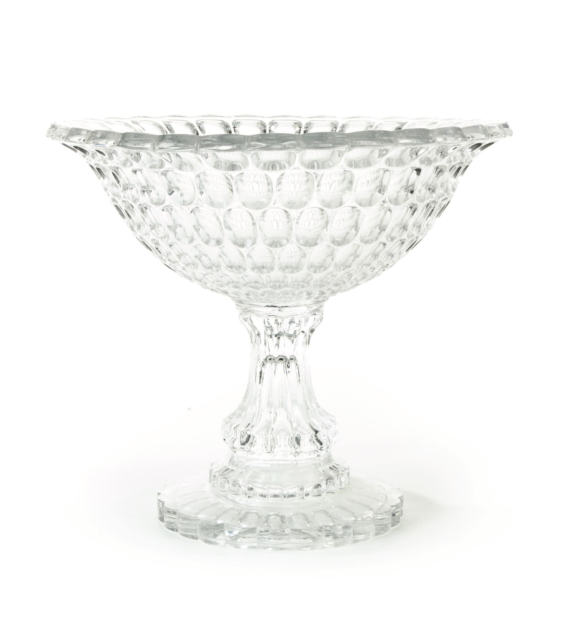 Appraisal: PITTSBURGH GLASS COMPOTE Mid th century Large flint glass compote