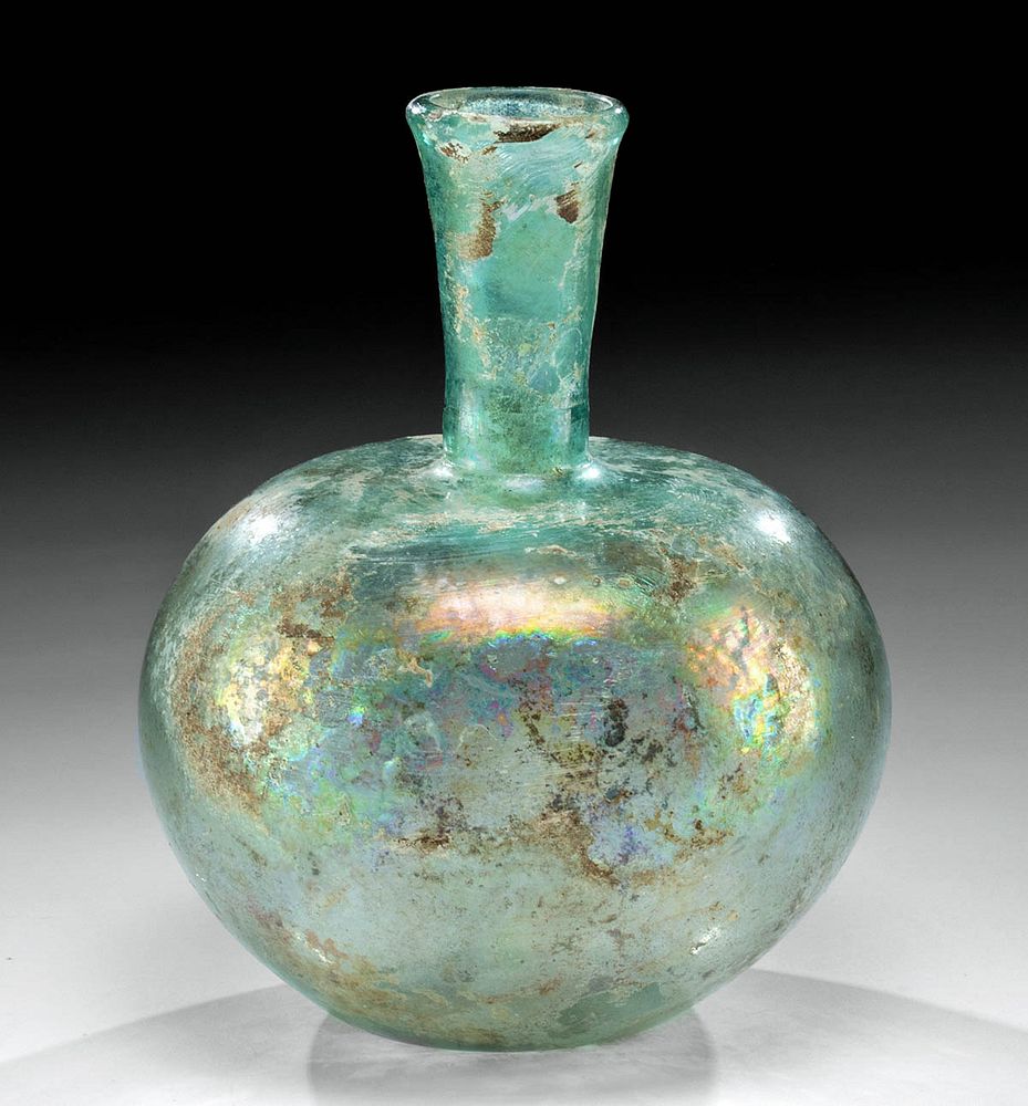 Appraisal: Roman Glass Bottle w Rainbow Iridescence Roman Imperial Period ca