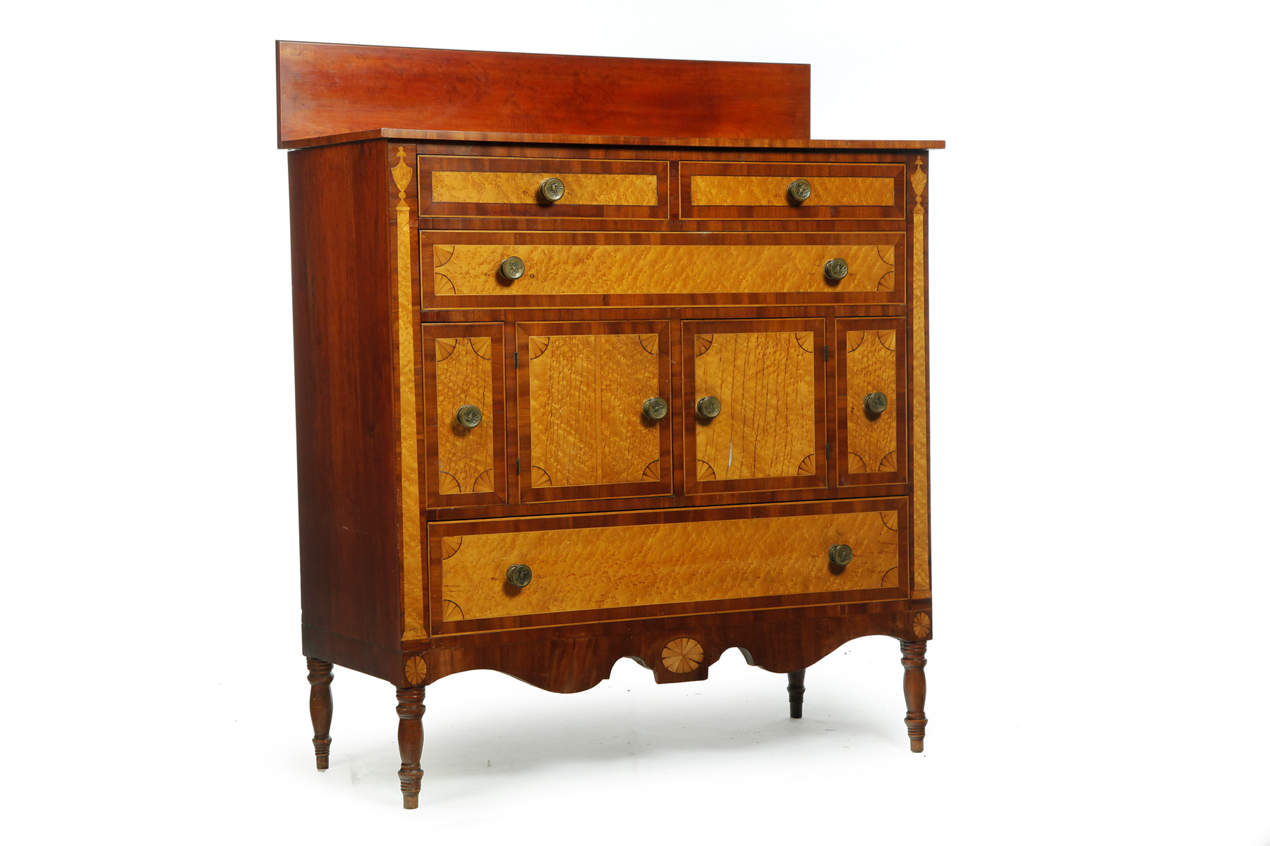 Appraisal: INLAID NEW ENGLAND SHERATON SERVER Probably Massachusetts - mahogany bird's-eye