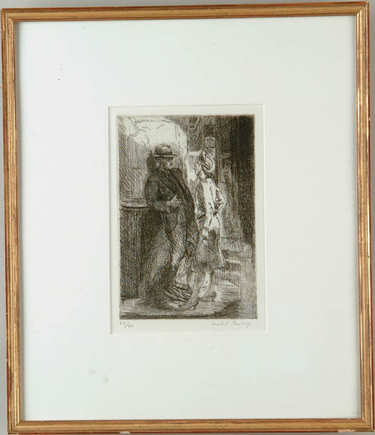 Appraisal: ISABELLE BISHOP American - THE CONVERSATION Engraving depicts a man