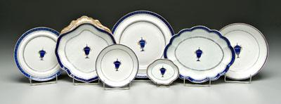 Appraisal: pieces Chinese export porcelain three pieces with cobalt urn and