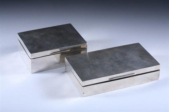 Appraisal: TWO ENGLISH SILVER CIGARETTE BOXES One George V Blanckensee Sons