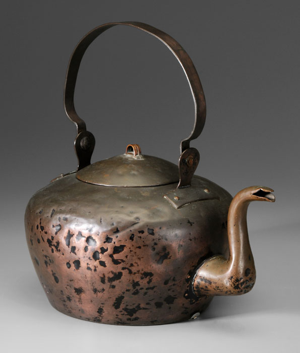 Appraisal: Schaum Lidded Copper Tea Kettle probably Lancaster Pennsylvania th century