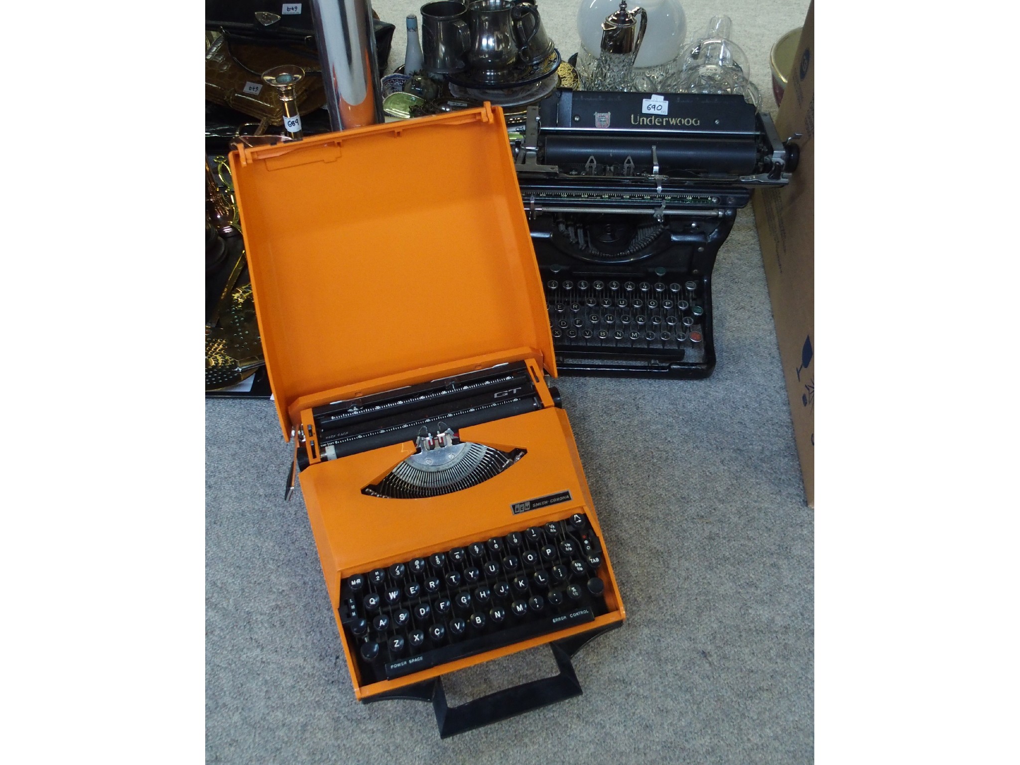 Appraisal: Ghia design Smith Corona typewriter and an example by Underwood