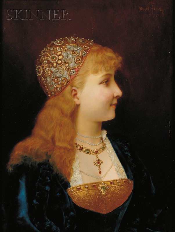 Appraisal: Moritz Stifter Austrian - Profile of a Young Lady Signed