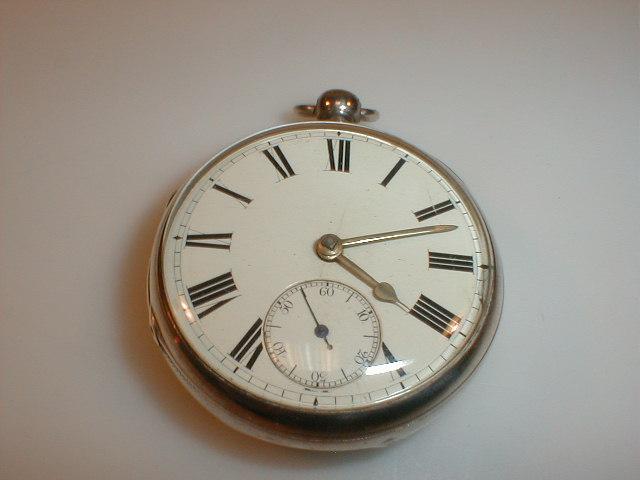 Appraisal: A silver cased open face pocket watch fuse movement back