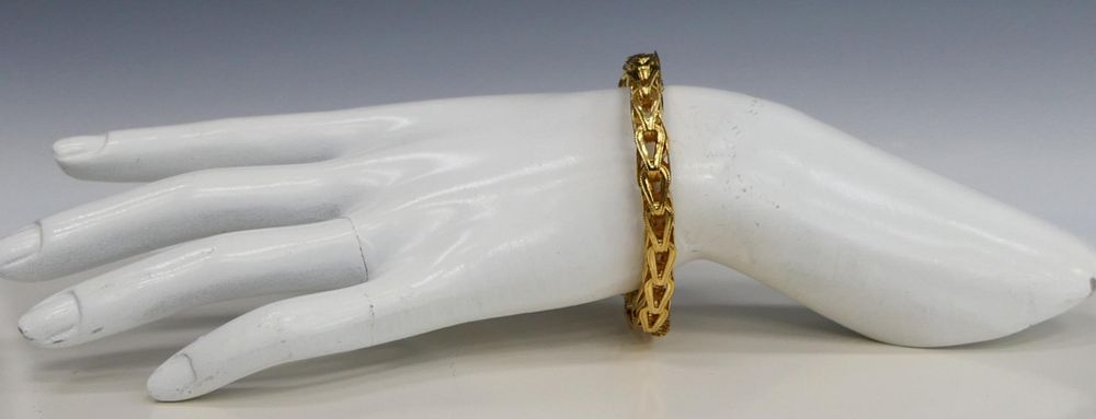 Appraisal: KT YELLOW GOLD TIGHT WOVEN LADIES BRACELET Measures a week