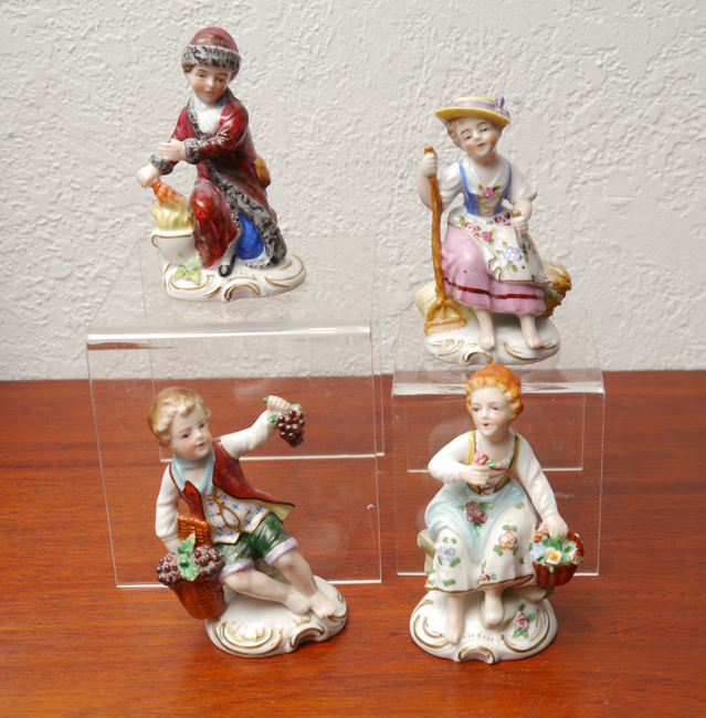 Appraisal: SITZENDORF PORCELAIN FIGURES pieces total to include Boy in robe