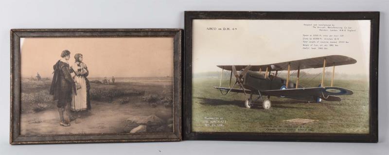 Appraisal: Lot Of Framed Items This lot includes a colorized photograph